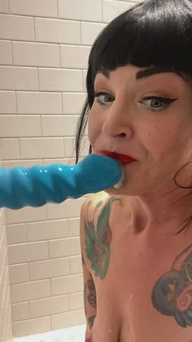 Making a mess drooling all over it. - free porn video