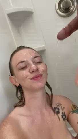 GOON for me as I wash my man’s cum off with the water dripping off his freshly milked cock 🤪😈 - free porn video