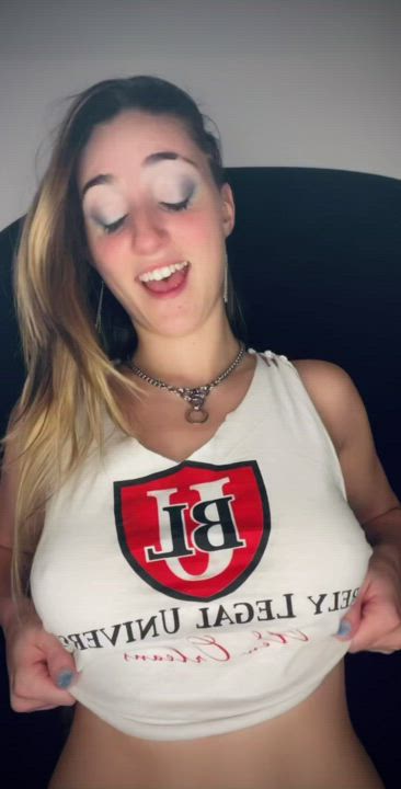 Tell a brat she can’t show her tits and this is exactly what you get! - free porn video