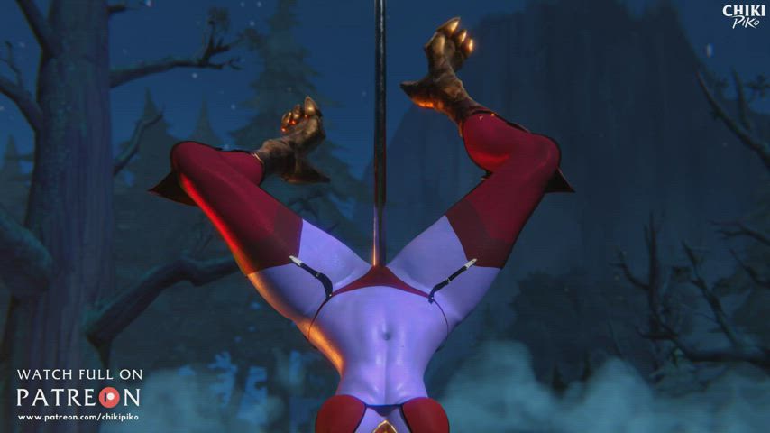 Shyvana's pole dance (Chikipiko)[League of Legends] - free porn video