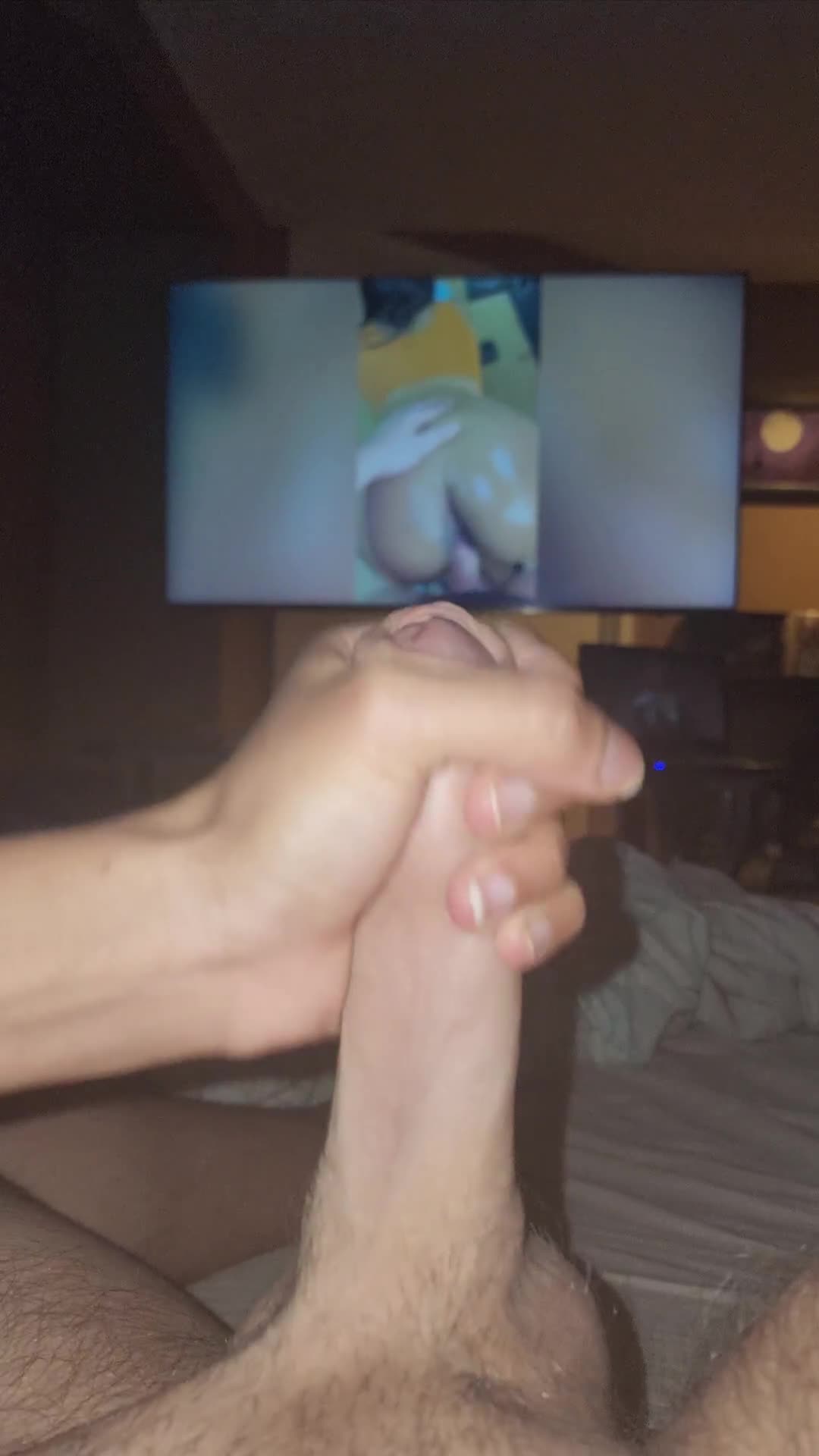 She wanted to watch our videos together and stroke my cock - free porn video