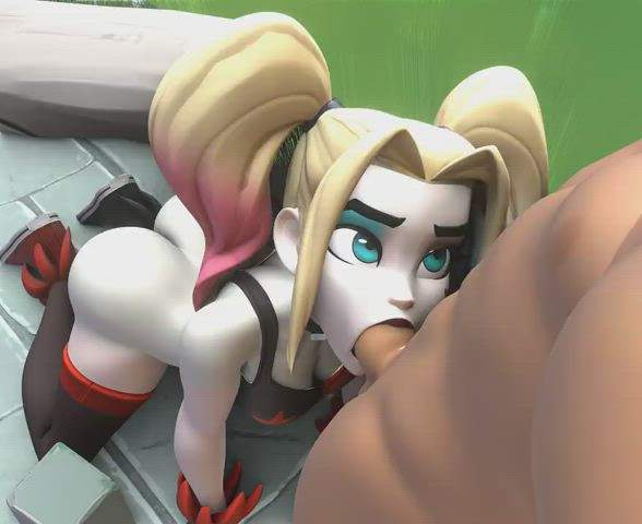 Harley Quin blowjob (xzCrystal3D) [Multiversus, DC] - free porn video