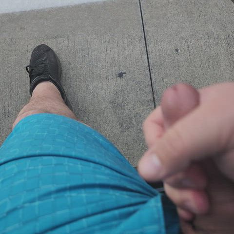 A little public masturbation with a huge cum shot. I wish there was a female to catch it on her face for me - free porn video