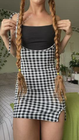 Would you make a horny redhead your fuckdoll? You can use my braids to hold on to 😇 - free porn video