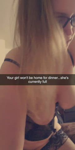 She won't be home for dinner, she's full - free porn video