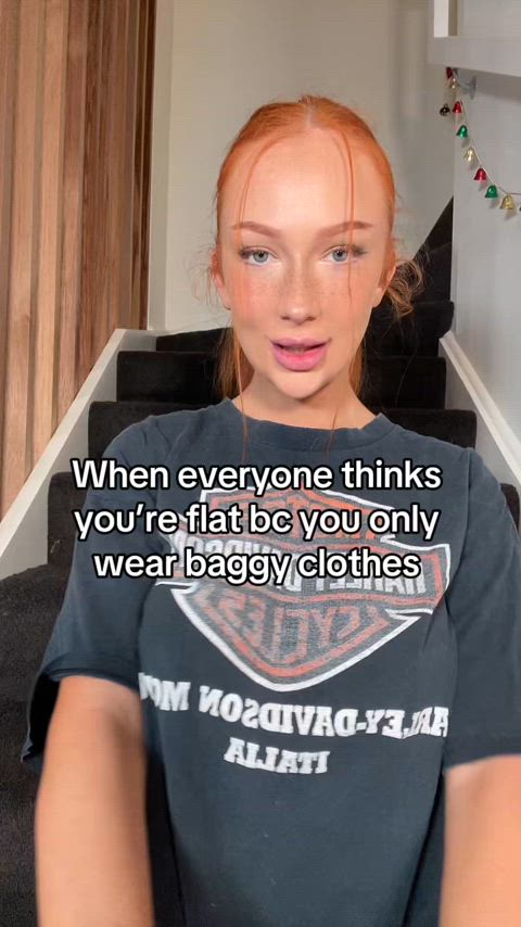 All my friends think I'm flat until I undress myself - free porn video