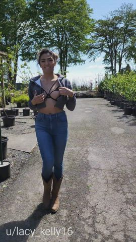 Getting some sun on my tits [gif] - free porn video