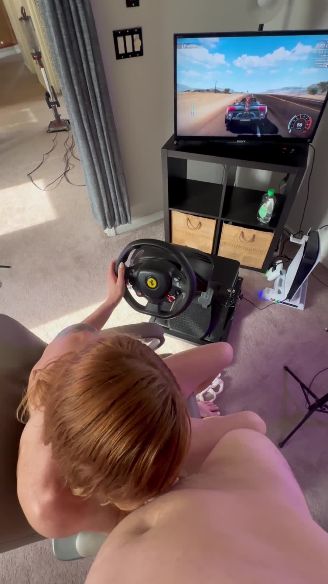 I’m playing Need For Speed but I couldn’t help but suck his cock. (OC) - free porn video