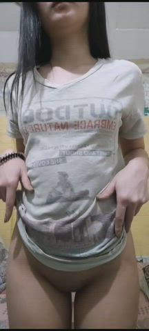 Anyone here appreciate my tiny tits? - free porn video