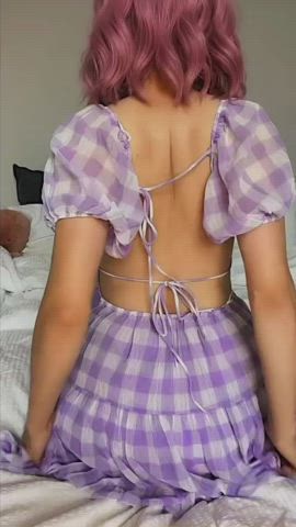 Would you fuck me in this dress? 🌸💜 - free porn video