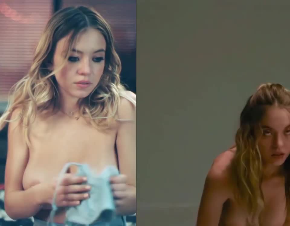 Sydney Sweeney's big tits in "Euphoria" and "The Voyeurs" - free porn video