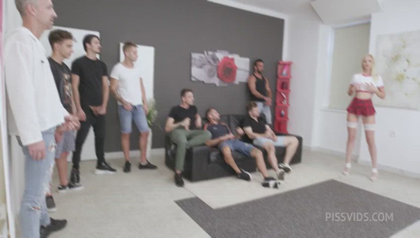 Kitty Li Enjoys Some Rough 8 On 1 Porn Action & Gets Filled With Piss And Cum - free porn video