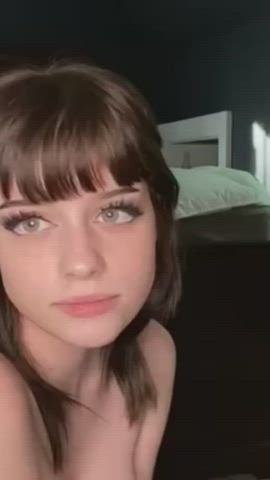 Surprise 🎁 Cute pretty face all in cum🔥😋 - free porn video