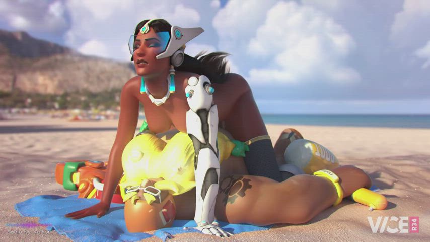 Symmetra riding Torb (vicer34) [Overwatch] - free porn video