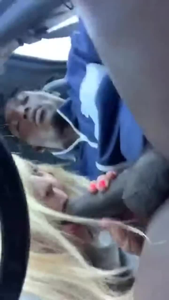Hot blonde sucks off bbc in parking lot - free porn video