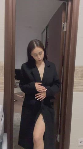 Wondering whats underneath the coat? - free porn video