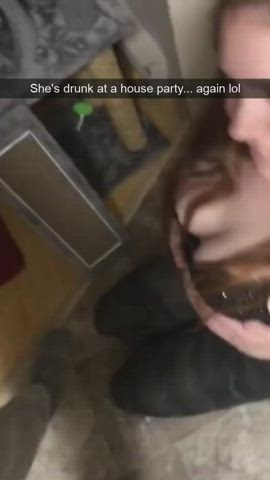 She gets drunk and lets guys use her throat - free porn video