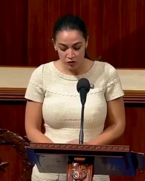 Gooning to AOC and her big tits - free porn video