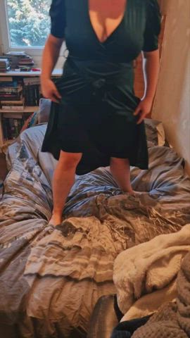 Trying on my birthday present, I think it may be too small to hide my massive boobs - free porn video