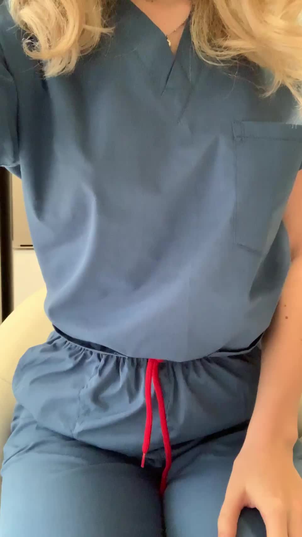 My scrubs are hiding some perky titties 😈🙈 - free porn video