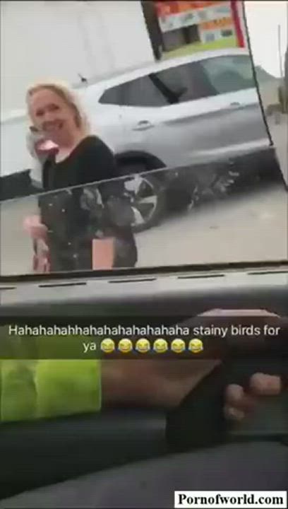 REAL mature lady sucking in public young worker who dared her (with audio) - free porn video