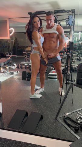 We snuck to the empty side of the gym… - free porn video