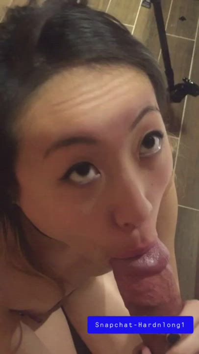 This sexy married Asian milf loves coming over and sucking my BWC - free porn video