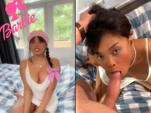 Asian Barbie Makes Big White Cockenheimer Launch Nukes Prematurely - free porn video