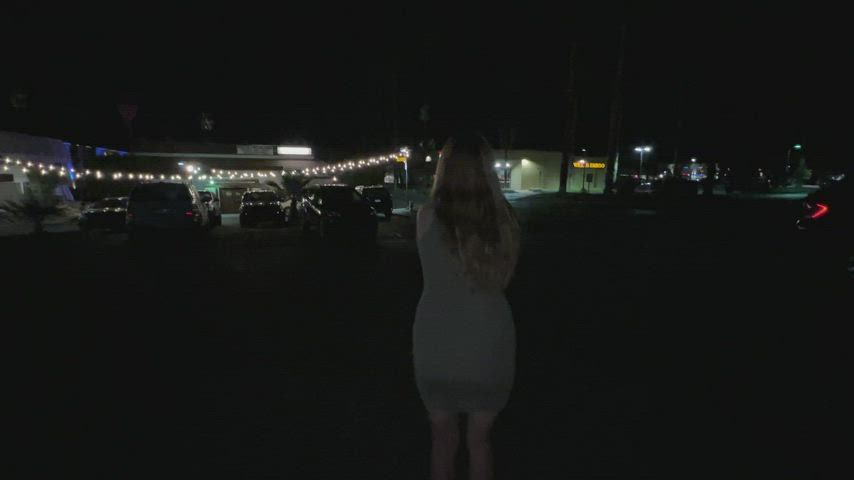 He dared me to strip completely naked and run through the parking lot when we left the bar. Look closely and you can see my cute little plug! [gif] - free porn video