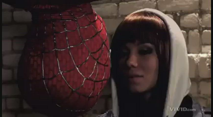 Spiderman having fun wait for her - free porn video