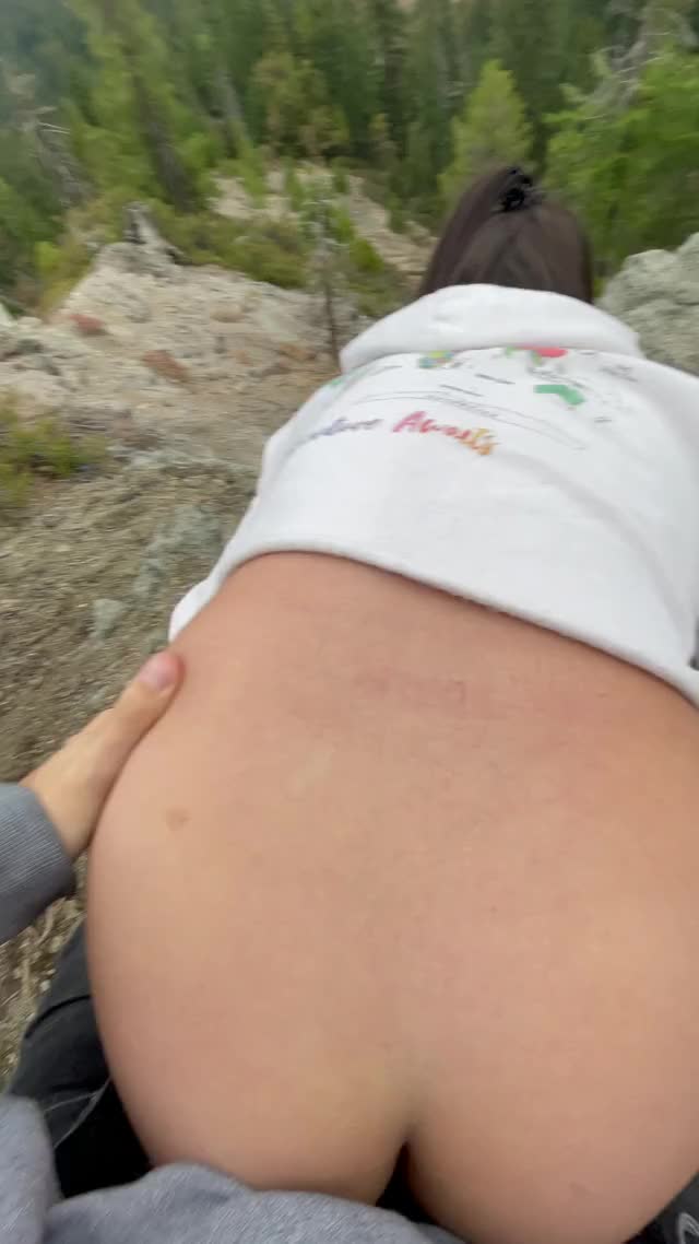 Legit almost fell of the cliff trying to hide from the trail [gif] - free porn video