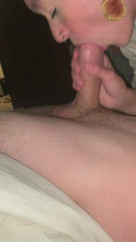 Going deep while giving a BJ - free porn video