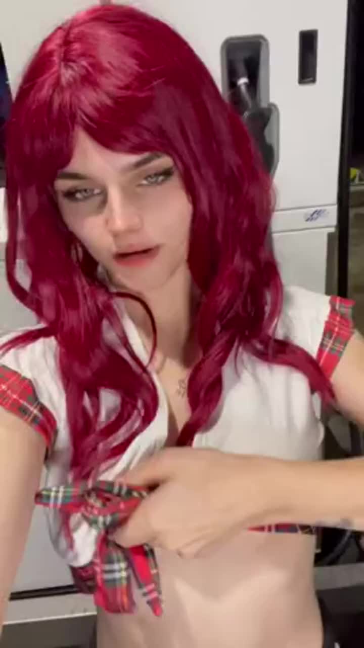 Do you need gas or are my tits more interesting, hopefully no one has seen me haha.... - free porn video
