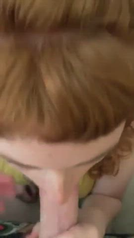 Obedient redhead sucking big white dick - free porn video