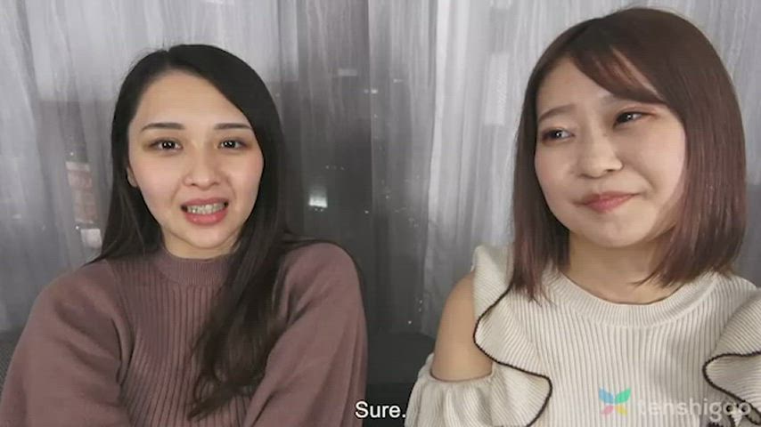 Horny lounge girls, Mio Yoshikawa and Asuka Suzumura in a lesbian show - free porn video