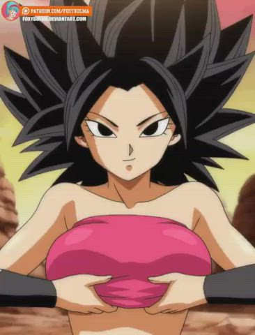 Caulifla reveals her boobs (FoxyBulma) [Dragon Ball Super] - free porn video