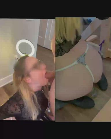 Using my throat while I fuck my ass, locked in chastity - free porn video