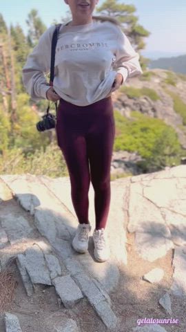 Some people came around on the trail 😝 [gif] - free porn video