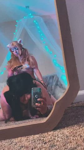 my fiancé decided to fuck me in front of a mirror 💦 click my profile to see more girlongirl content 👩🏻‍🤝‍👩🏼 - free porn video