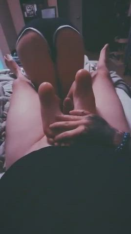 Slippery foot job - free porn video