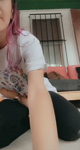 [gif] it’s such a beautiful morning to show my neighbors my tits ✨ - free porn video