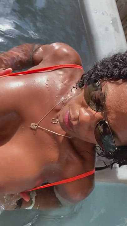 Just another of the many cum shots I've worn and swallowed. Don't you just love an ebony cum slut? - free porn video