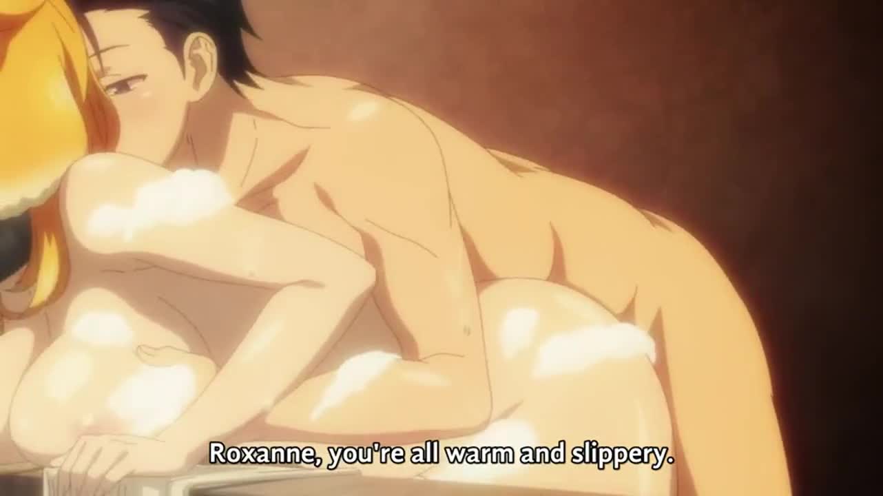 Roxanne & Michio Soapy and sexual cleaning (Passione) [Isekai Meikyuu de Harem wo] - free porn video