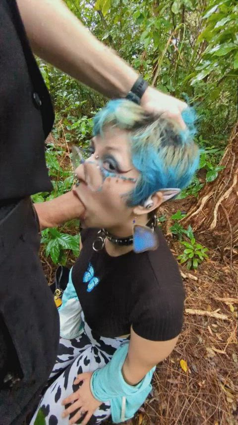 Blowjob fairy in the woods - bj in nature - free porn video