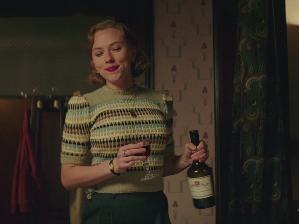 Your friend’s mom, Scarlett Johansson, returning to the dinner table after jacking you off in the kitchen - free porn video