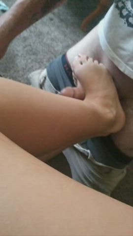 Sideways footjob - free porn video