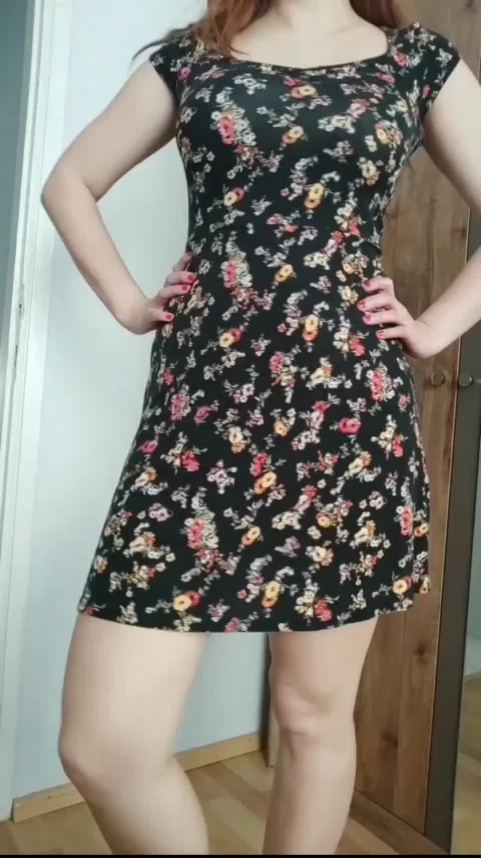 I wore my white underwear under my dress, you should see it too 😉 - free porn video