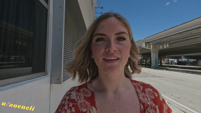 I can't believe I did my first cum walk in downtown! - free porn video