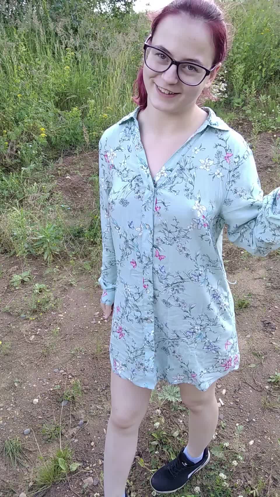I will show you my boobs even on the street :3 - free porn video