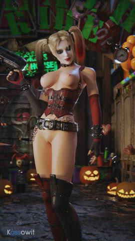 Harley Quinn wishes you a happy Halloween! (Kassowit) [Batman] - free porn video